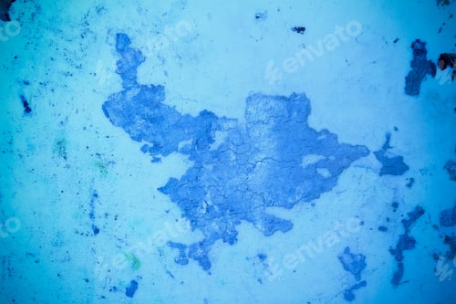 Preview: Scuffed Plaster On The Wall Is A Deep Blue Color . Background. Abstract Copy Space