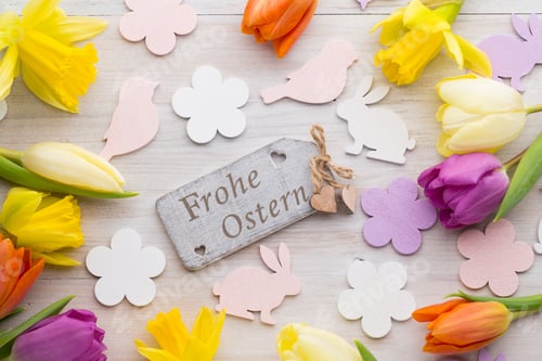 Preview: Easter And Spring Accessories. Greeting Card.