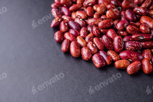 Preview: Fresh Organic Natural Beans On Black Background