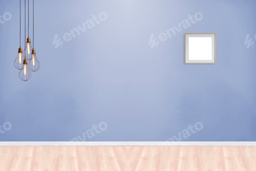 Preview: Modern Interior with Stylish Light Fixture and Frame