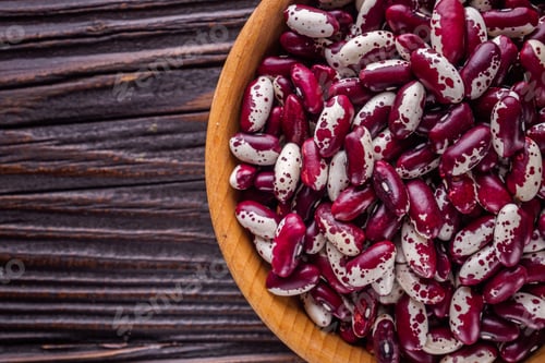 Preview: Fresh Organic Natural Beans On Wooden Rustic Background
