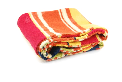 Preview: Striped Multicolored Woolen Scarf Isolated On White Background