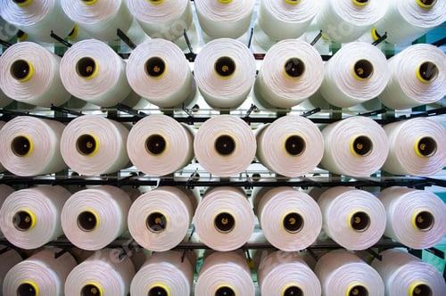 Preview: Industrial Fabric Production Line. Weaving Looms At A Textile Factory