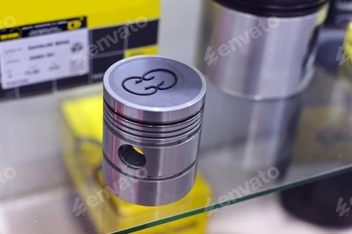 Preview: Closeup Steel Roller Stainless Material On The Glass; Note Shallow Depth Of Field