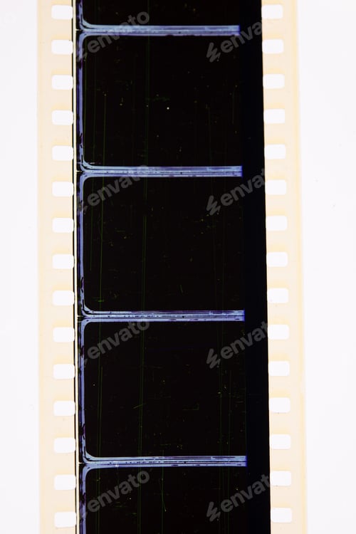Preview: Extreme Close Up Of 35Mm Movie Film Strip With Black Empty Frames
