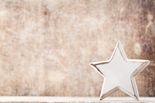 Preview: Christmas Star With Santa Hat. Vintages Background.
