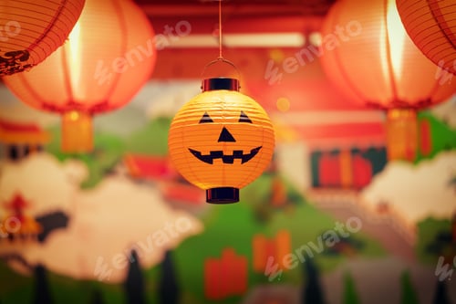 Preview: Picture Of Scary Orange Halloween Pumpkin With Angry Face.