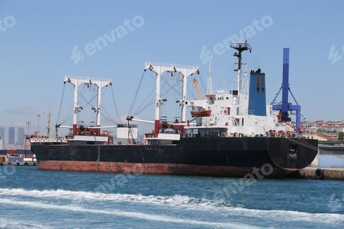 Preview: Cargo Ship Loading In A Trading Port