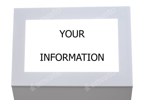 Preview: Modern Digital Media Screen Panel On White Background And Copy Space For Text