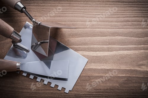 Preview: Scraper Surfacer Putty Knife On Wooden Board.