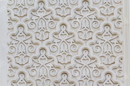 Preview: The Wall Of The Mosque With Traditional In Islam Geometric Patterns In Architecture, The Background