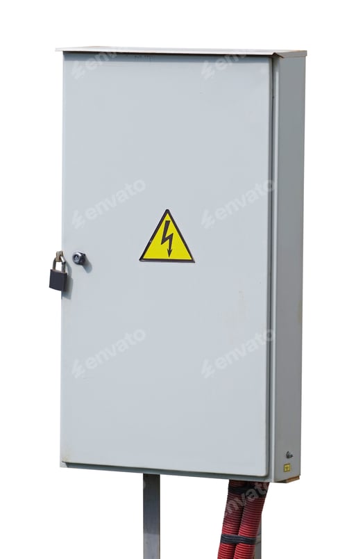 Preview: Outdoor Cabinet For Electrical Equipment On White Background