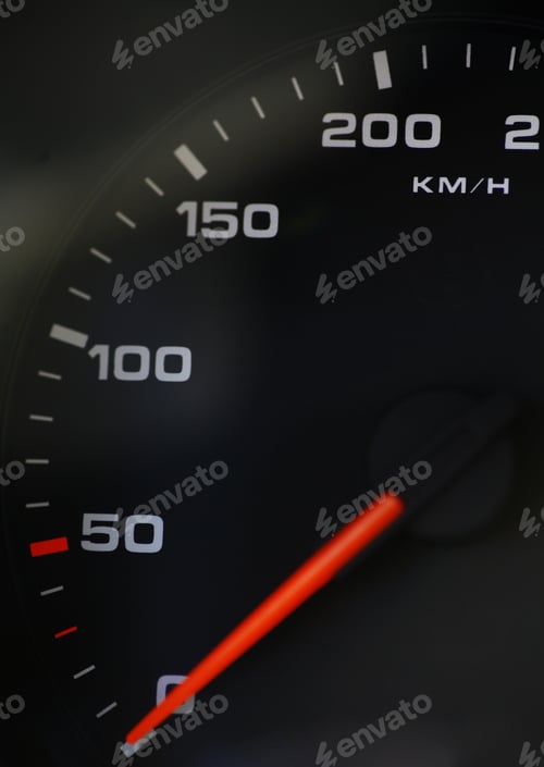 Preview: Close Up Shot Of A Speedometer In A Car