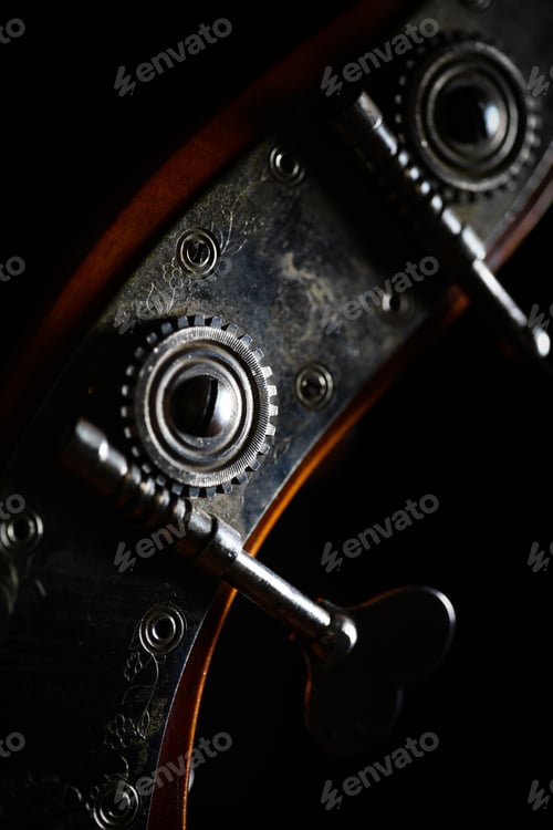 Preview: Color Detail With The Head Of A Vintage Double Bass