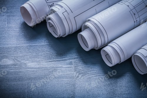Preview: Five Rolls Of White Blueprints.