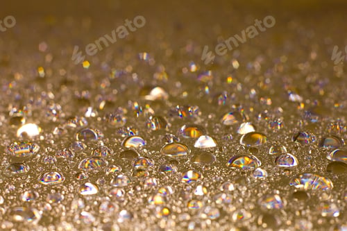 Preview: Colored Water Drops On Abstract Background.