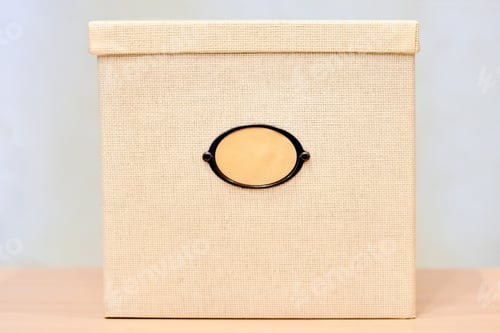 Preview: Frame For The Inscription, Close-Up. Retro Box With Label Under The Inscription, Copy Space. Old