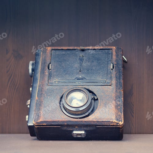 Preview: Old Camera Is On A Shelf In A Retro Closet