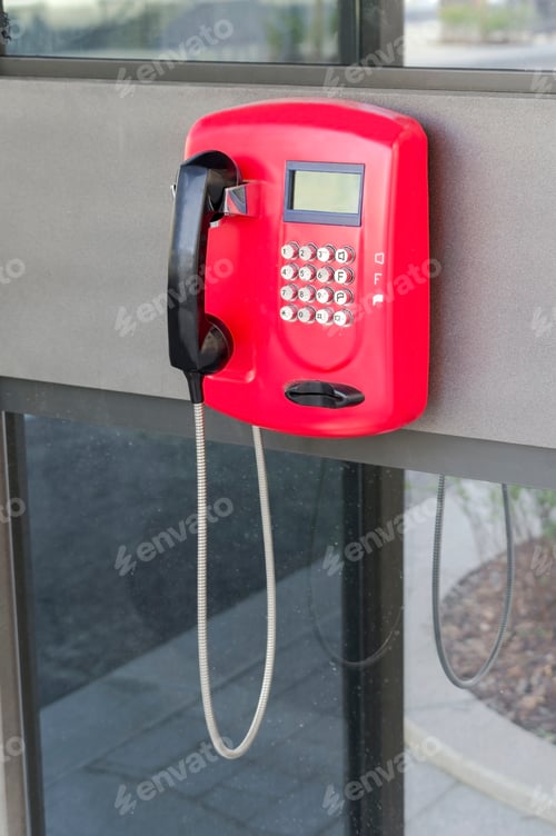 Preview: Red Public Telephone On City Streets