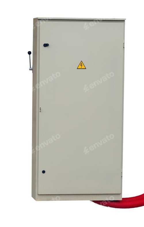Preview: Outdoor Cabinet For Electrical Equipment On White Background