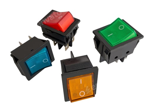 Preview: Electronic Component. Switch On White Background