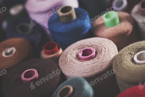 Preview: Sewing Instruments, Threads, Needles, Bobbins And Materials. Studio Photo