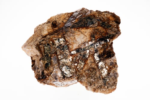 Preview: Pegmatite, Muscovite And Biotite Granite On The White Background