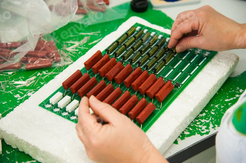 Preview: Soldering Microchips And Circuit Boards. Manufacture Of Microcircuits