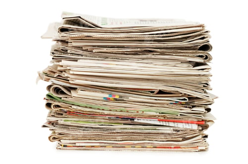 Preview: Various Newspapers Over White Background
