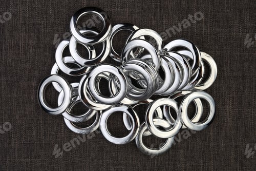 Preview: Glossy Nickel-Plated Or Chrome-Plated Eyelets For Attaching Curtains In The Design Workshop