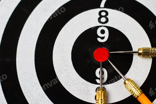 Preview: Target Darts. Red Center, A Dozen. Metaphor Of Success And Achievement Plans, Background