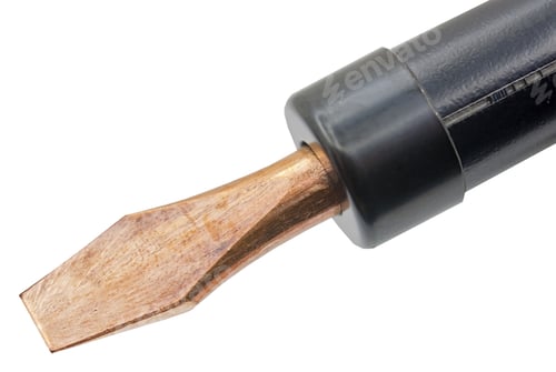 Preview: Electric Soldering Iron Closeup On White Background