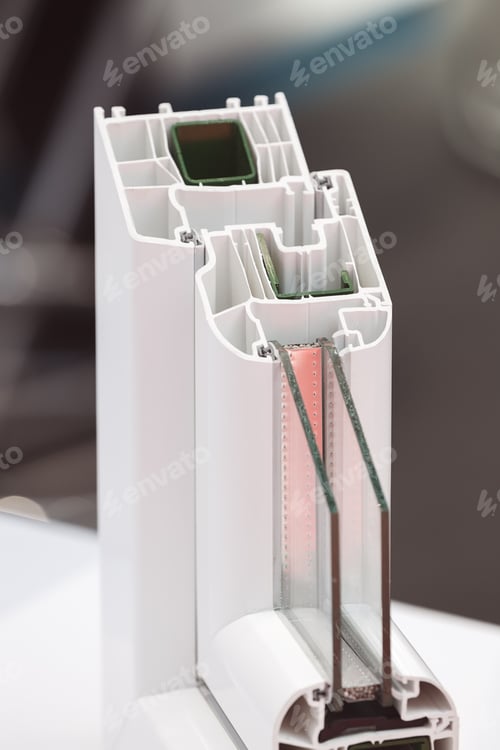Preview: Cross-Section Aluminum Window Frames, Note Shallow Depth Of Field