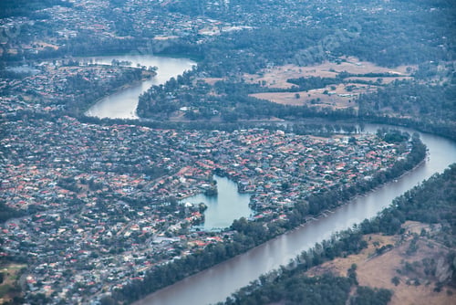 Preview: Beautiful Windy River As Seen From Airplane.