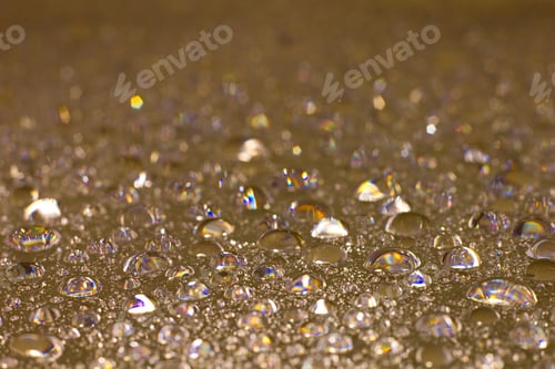 Preview: Colored Water Drops On Abstract Background.