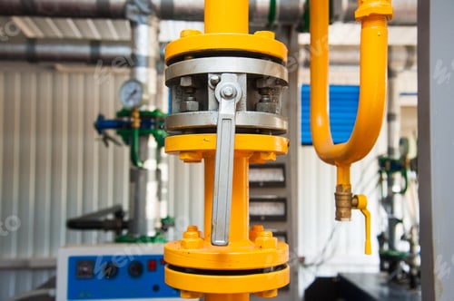 Preview: Modern Boiler Room Equipment For Heating System. Pipelines, Water Pump, Valves, Manometers
