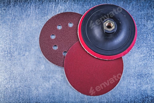 Preview: Sanding Discs Holder On Metallic Background Directly Above.