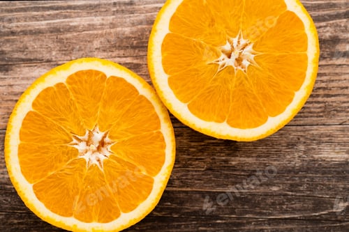 Preview: Orange Slice On The Grey Background.