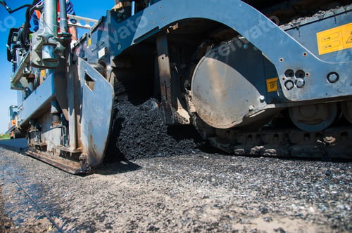 Preview: Workers On A Road Construction, Industry And Teamwork, New Asphalt
