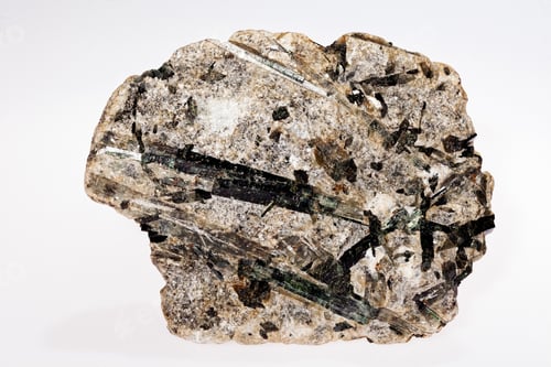 Preview: Actinolite Mineral Inosilicates With Talc On The White Background