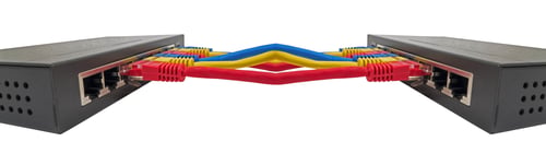 Preview: Closeup Of Network Cables Connected To Router On White