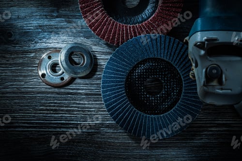 Preview: Angle Grinder Discs on Wooden Background