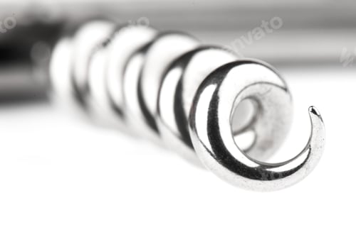 Preview: Steel Corkscrew Isolated On A White Background. Studio Photo