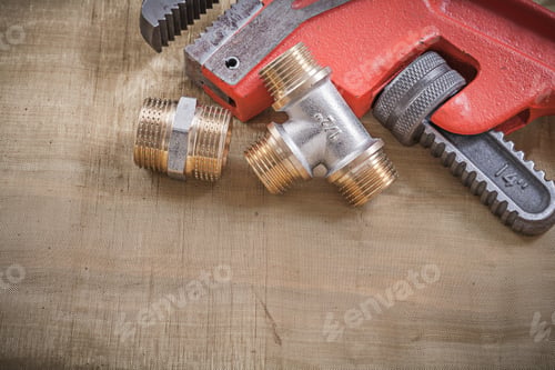 Preview: Monkey Wrench Pipe Fittings On Mesh Filter Grid.