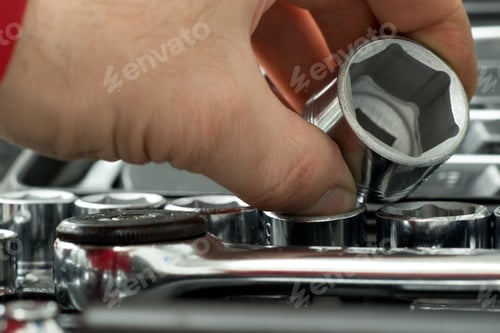 Preview: Tool Repairman, Mechanic Tool Set In The Background.