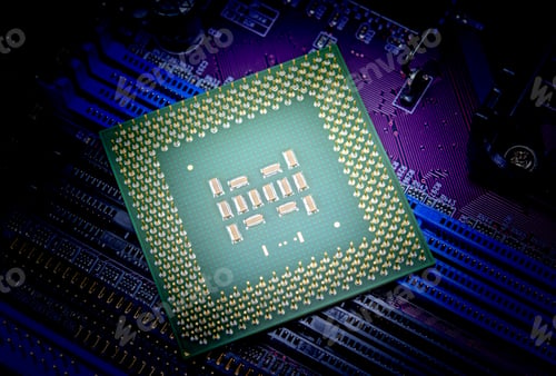 Preview: Macro View Of Cpu Pins And Circuit Mother Board