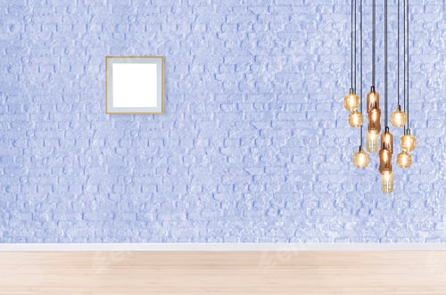 Preview: Modern Light Fixture and Picture Frame on Brick