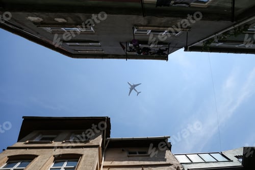 Preview: A Plane Goes Over Istanbul City, Turkey