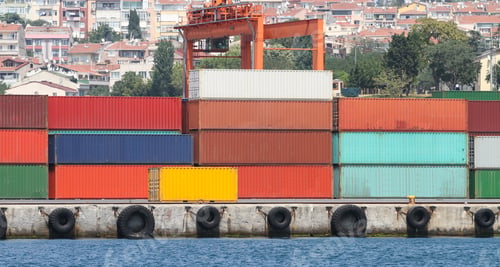 Preview: Containers Waiting To Transfer In A Port