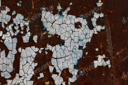Preview: Peeling Paint On Old Metal Grunge Background As A Graphic Resource For The Designer